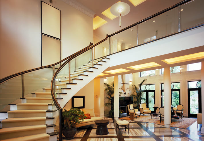 Modern glass railing installation in Erindale, Mississauga homes and offices