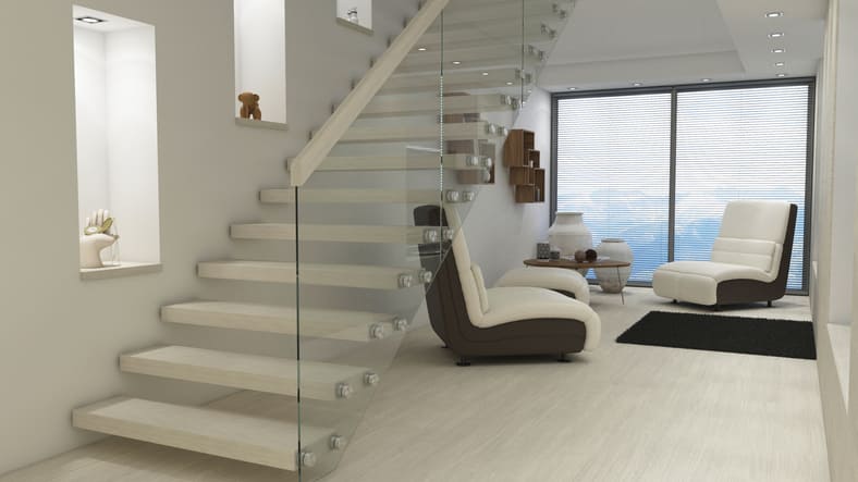  Sleek glass railing with stainless steel fittings in Erindale, Mississauga property